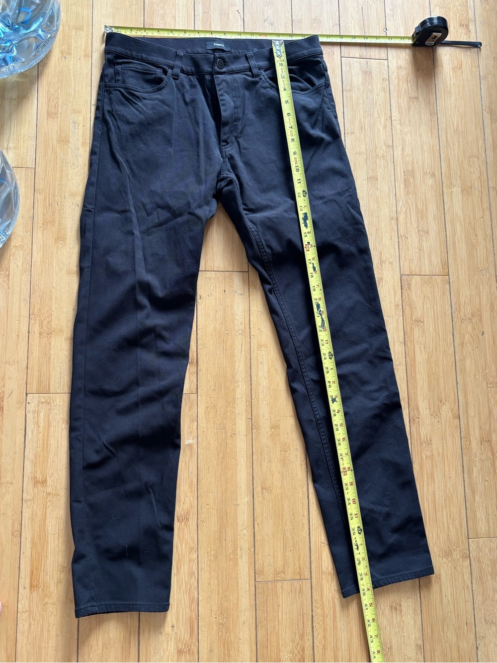 Theory Neoteric Twill Pants Mens 32 Black Raffi Slim Straight